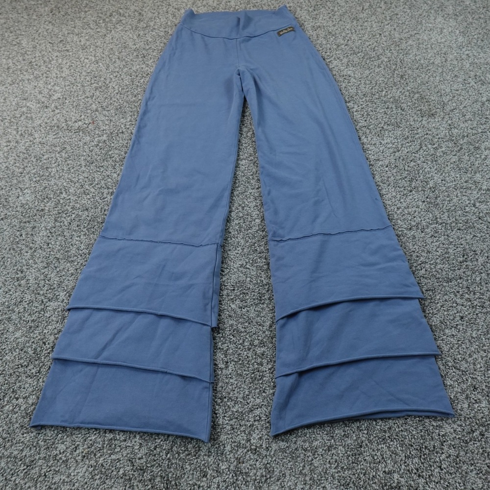 Matilda Jane Pants Womens S Blue Wide Leg Flare Tiered Ruffle Stretch High Rise